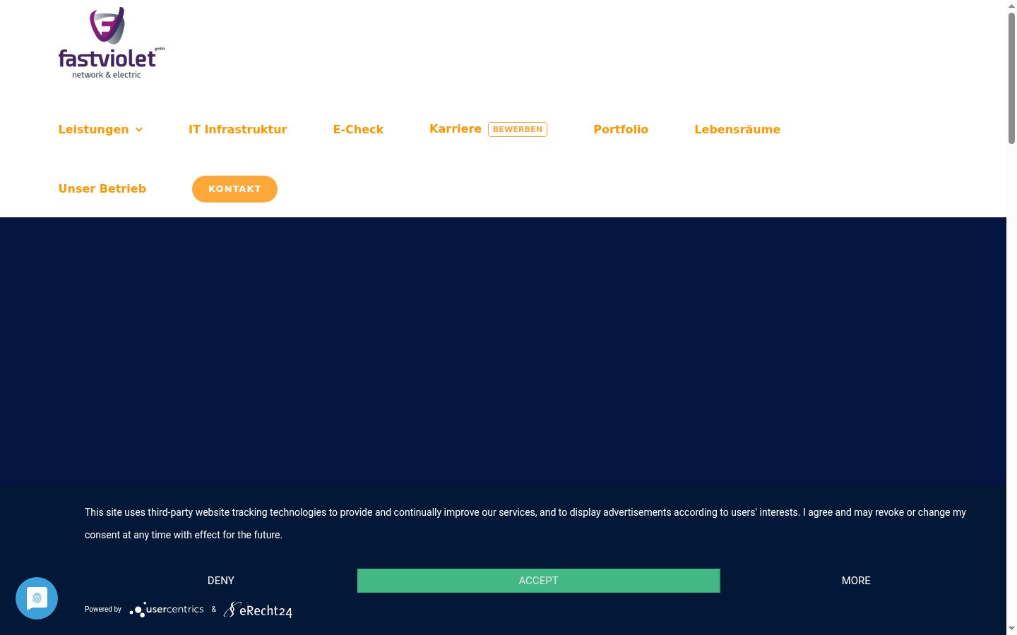 Screenshot of the consent banner shown before any interaction