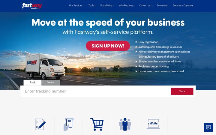 Screenshot of fastway.co.za