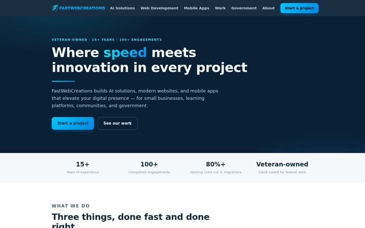 Screenshot of fastwebcreations.com