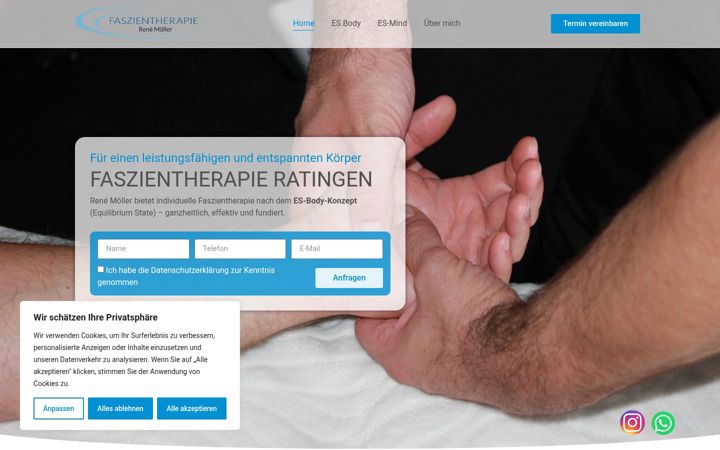 Ekrano kopija faszientherapie-ratingen.de