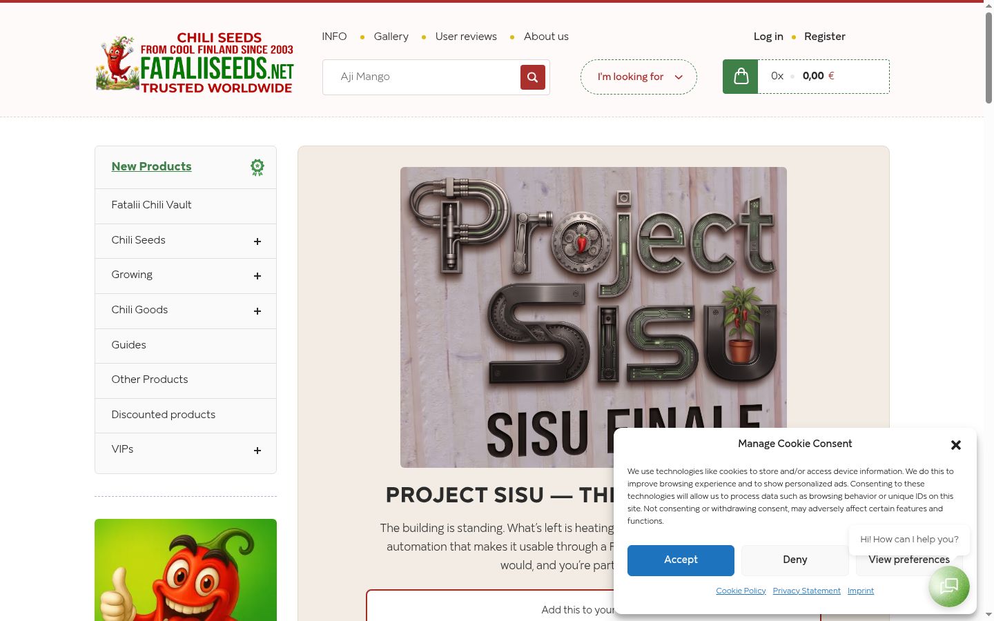 Screenshot del banner di consenso mostrato prima di qualsiasi interazione