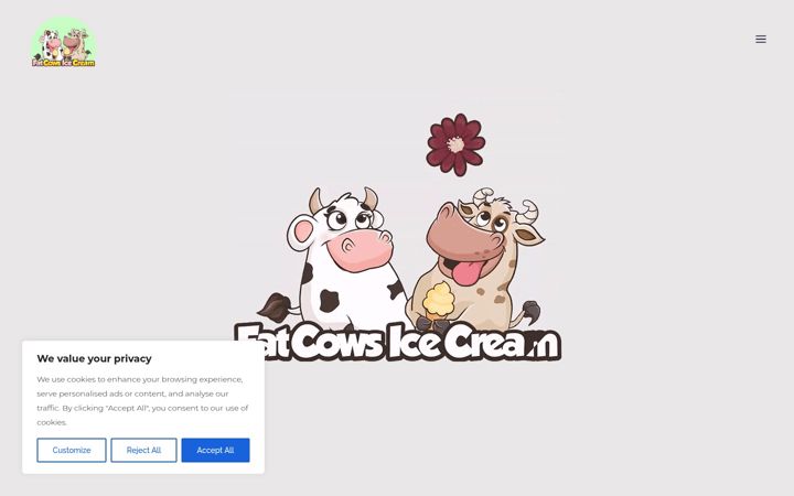 Screenshot of fatcowsicecream.co.uk