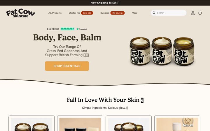 Screenshot of fatcowskin.com