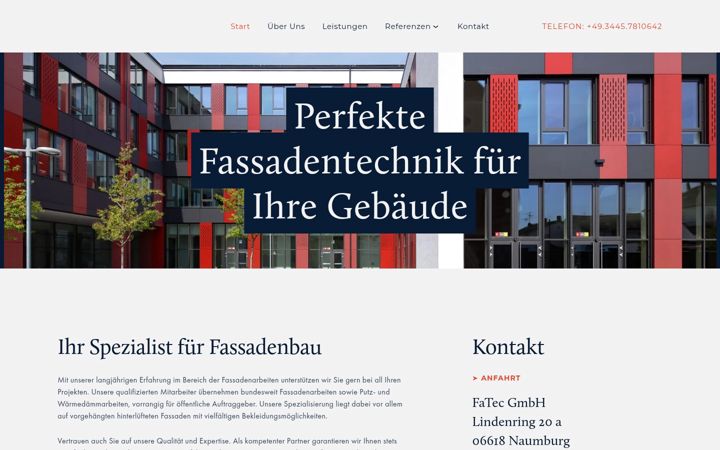 Screenshot of fatec-fassadenbau.de