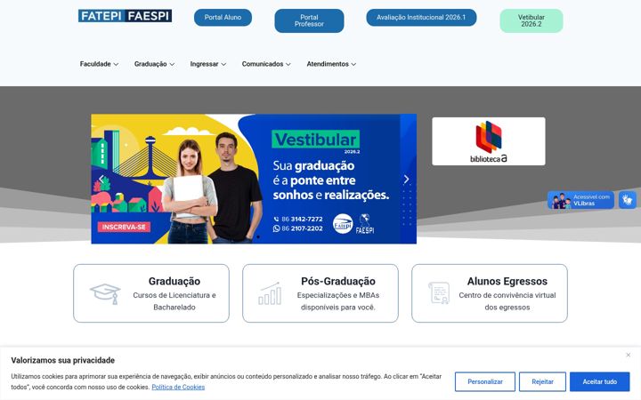 Screenshot of fatepifaespi.com.br