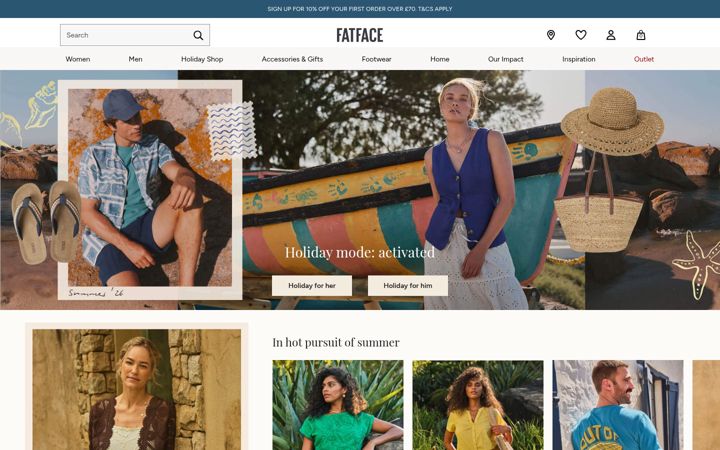 Captura de pantalla de fatface.com