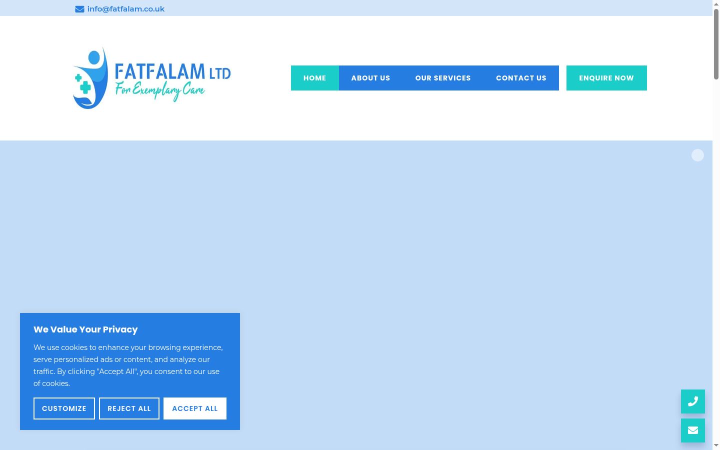 Screenshot of the consent banner shown before any interaction