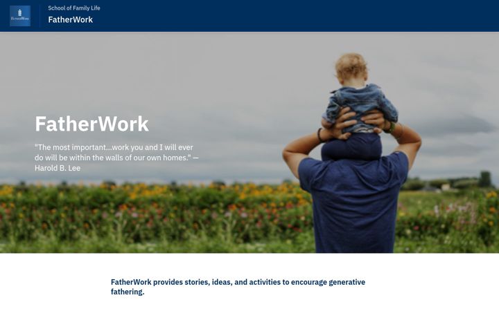 Screenshot of fatherwork.byu.edu