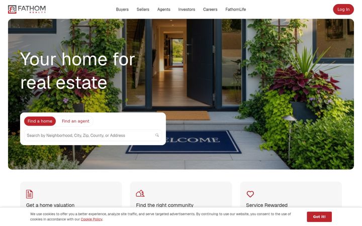 Screenshot stránky fathomrealty.com
