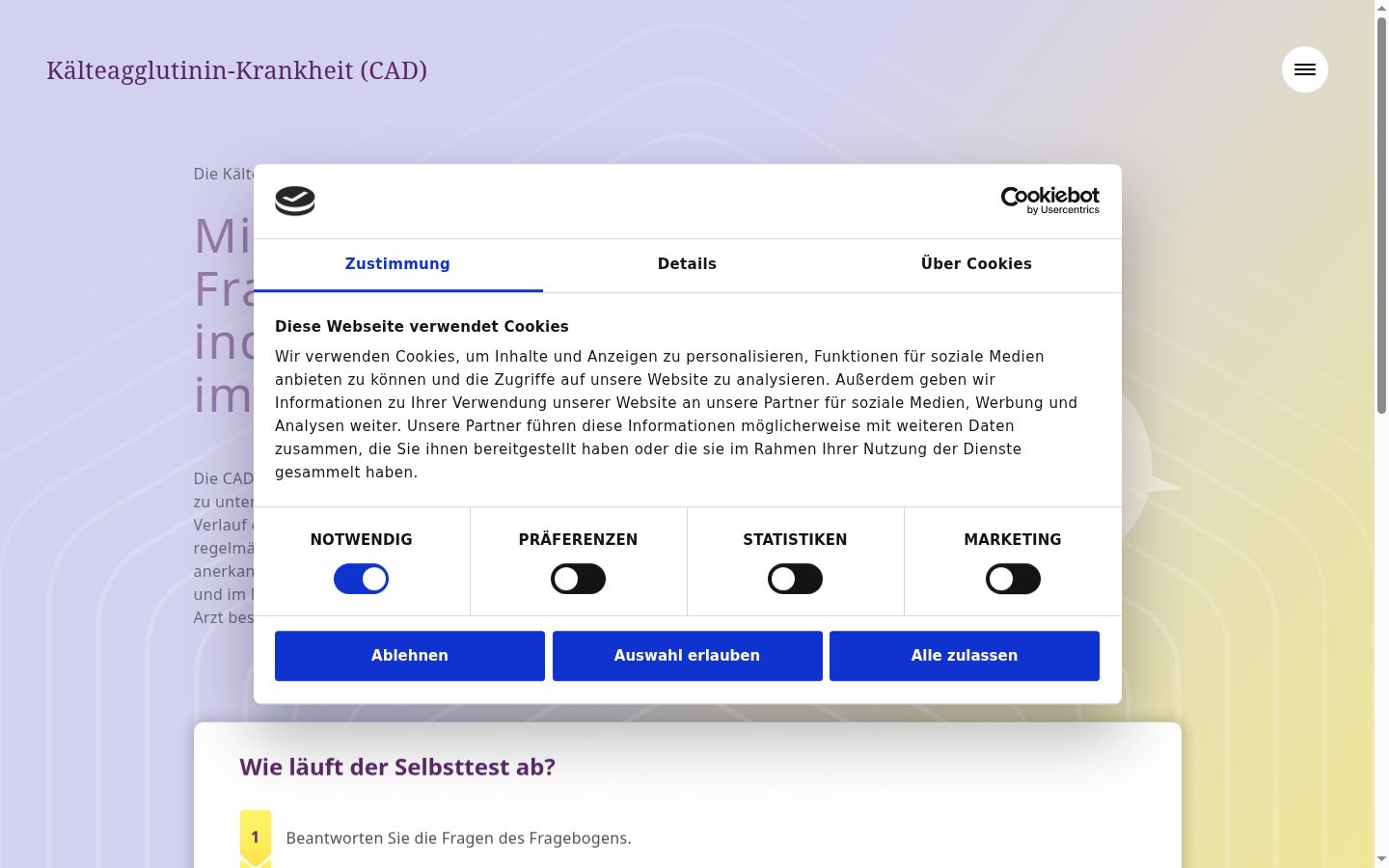 Képernyőkép a bármilyen interakció előtt megjelenő hozzájárulási bannerről