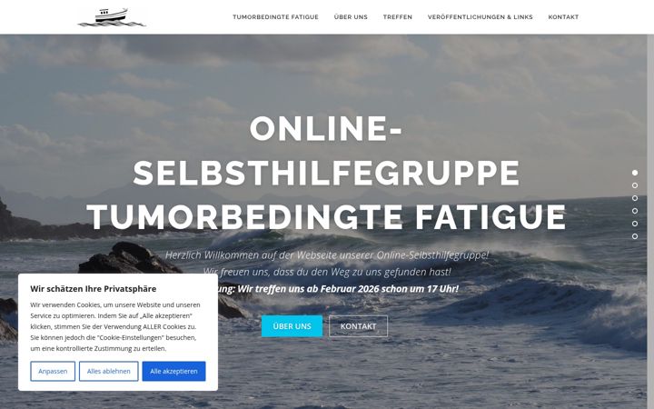 Екранна снимка на fatigue-selbsthilfe.de