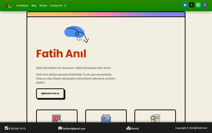 Captură de ecran a fatihanil.net.tr