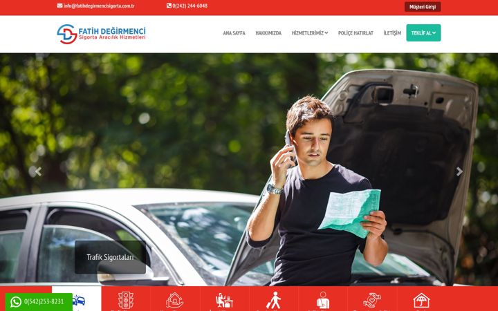 Captură de ecran a fatihdegirmencisigorta.com.tr