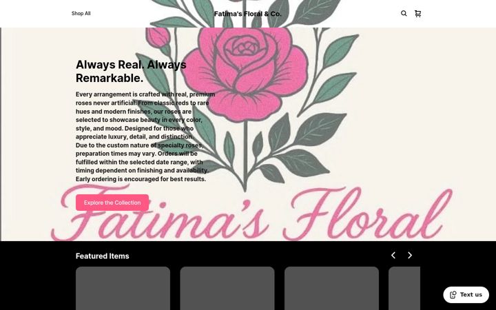 Screenshot of fatimasfloral.com