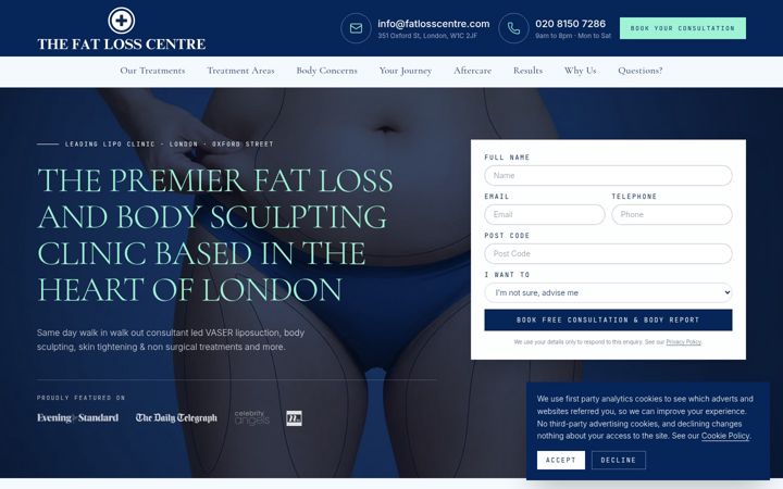 Screenshot of fatlosscentre.com