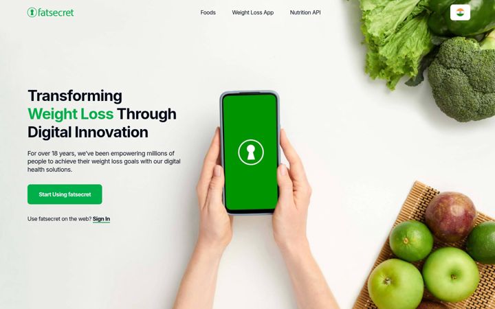 Screenshot of fatsecret.co.in