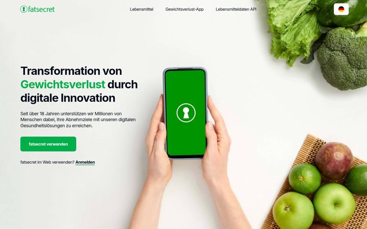 Screenshot of fatsecret.de