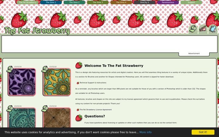 Ekraanipilt saidist fatstrawberry.co.uk