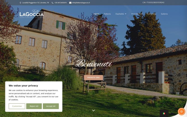 Screenshot of fattorialagoccia.it