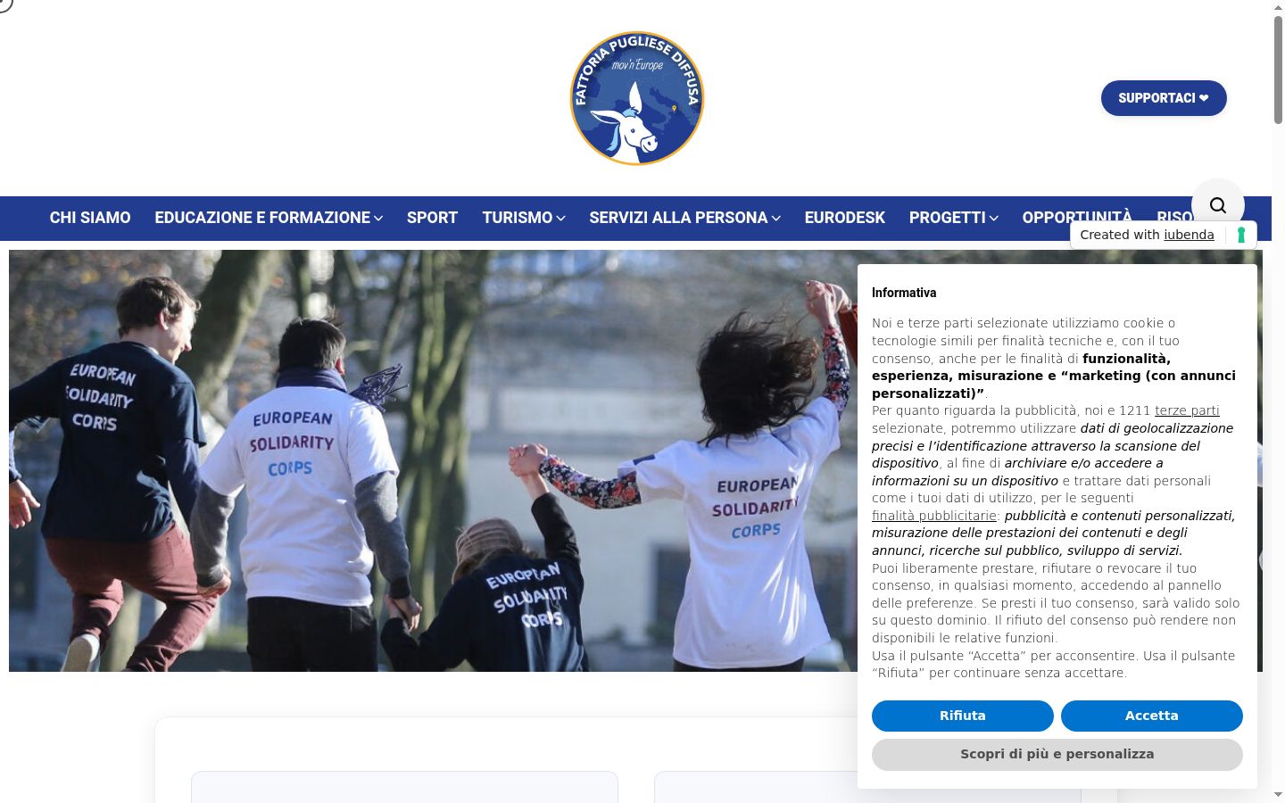 Screenshot of the consent banner shown before any interaction