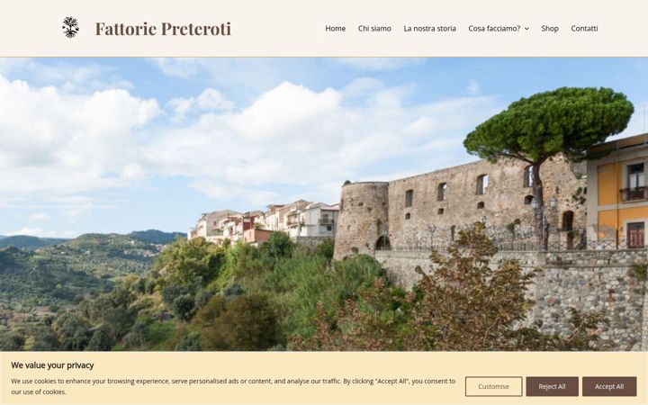 Screenshot von fattoriepreteroti.it