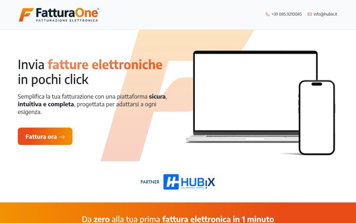 Skärmbild av fatturaone.it