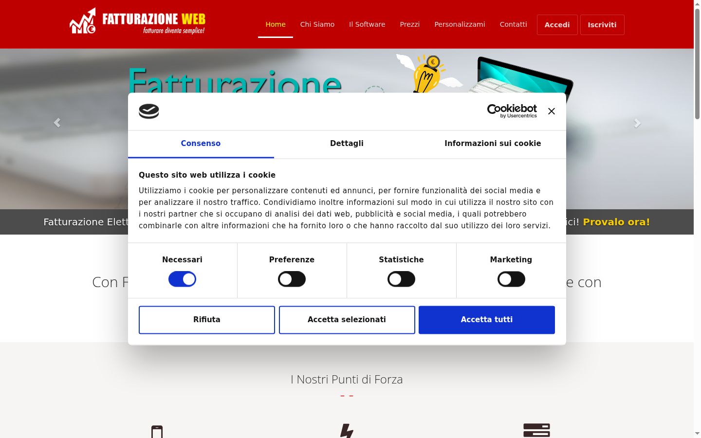 Képernyőkép a bármilyen interakció előtt megjelenő hozzájárulási bannerről
