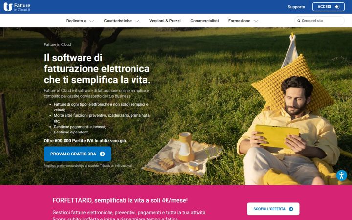 Screenshot di fattureincloud.it