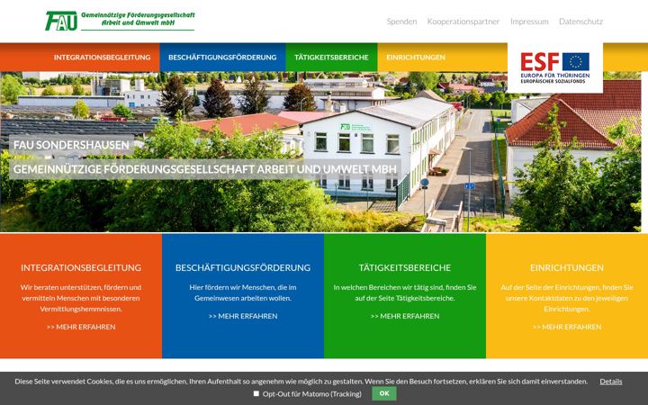 Екранна снимка на fau-sondershausen.de