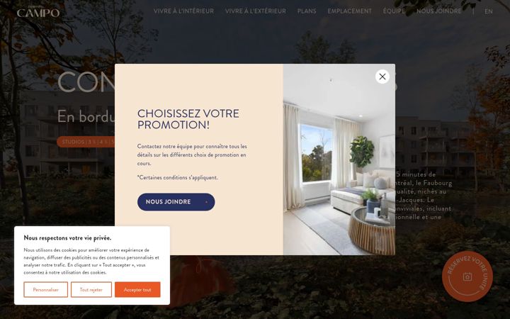 Screenshot of faubourgcampo.ca