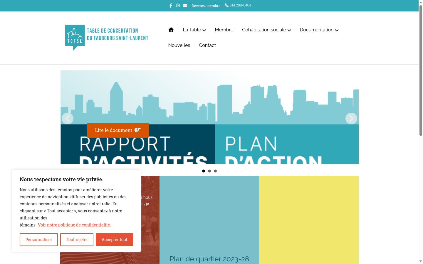 Screenshot of the consent banner shown before any interaction
