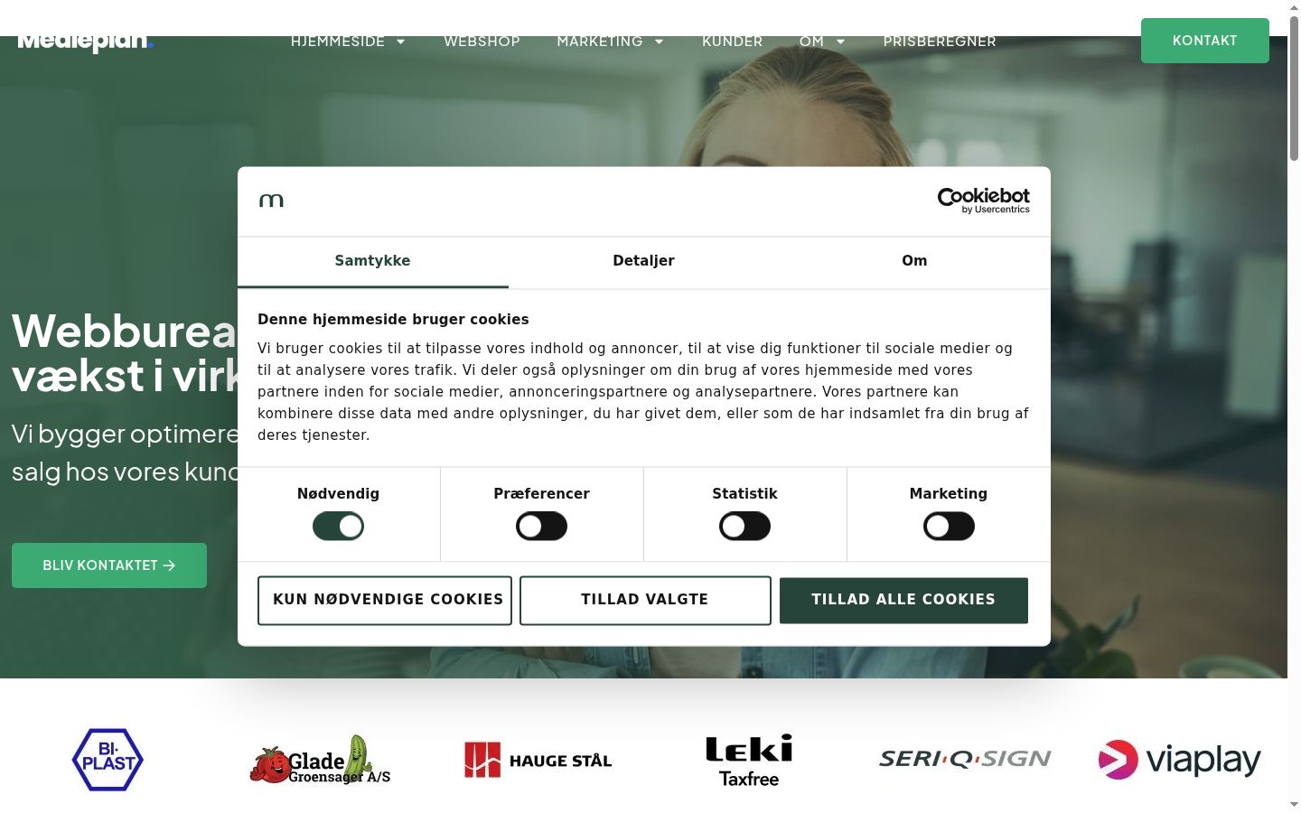 Ekraanipilt nõusolekubännerist, mida näidati enne mis tahes suhtlust