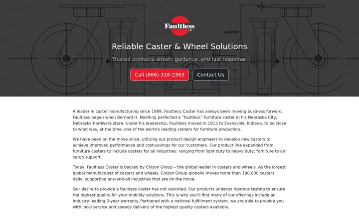 Screenshot of faultlesscaster.com