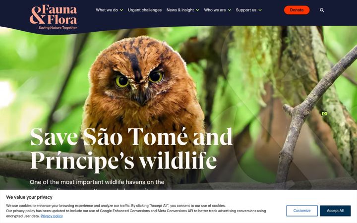 Screenshot of fauna-flora.org