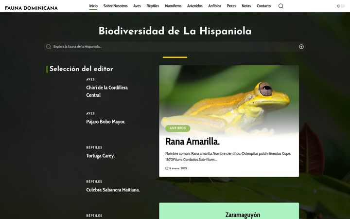 Screenshot of faunadominicana.com