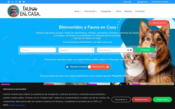 Screenshot of faunaencasa.com