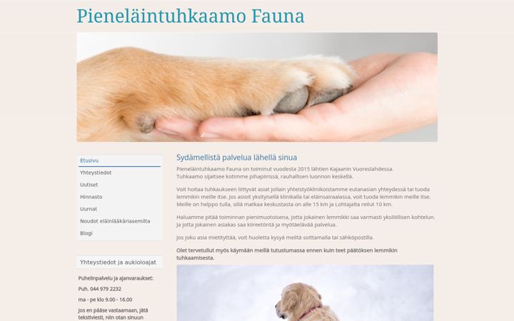 Screenshot of faunapet.fi
