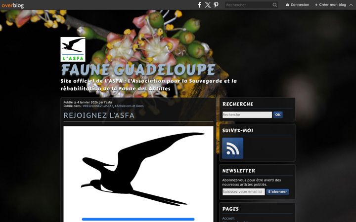 Screenshot of faune-guadeloupe.com