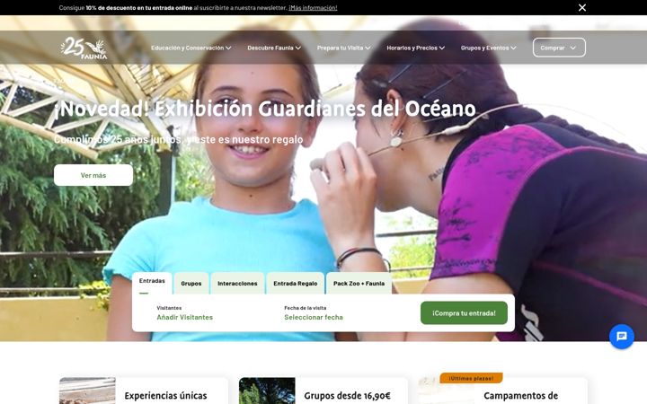 Screenshot of faunia.es
