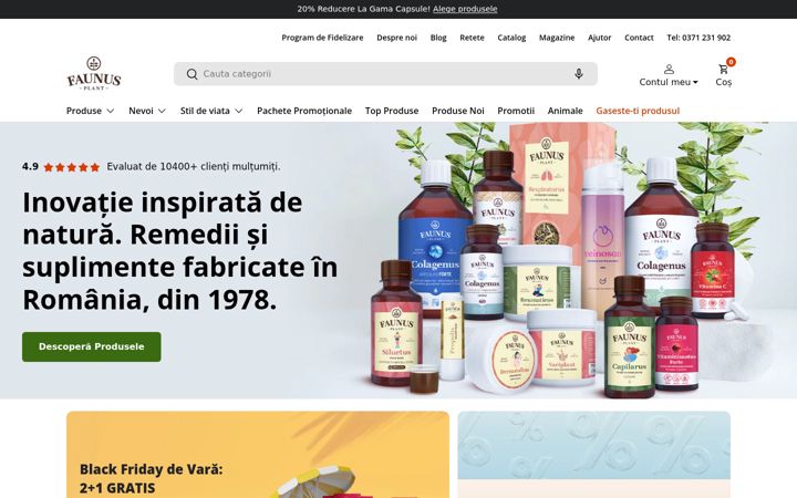 Screenshot von faunusplant.ro