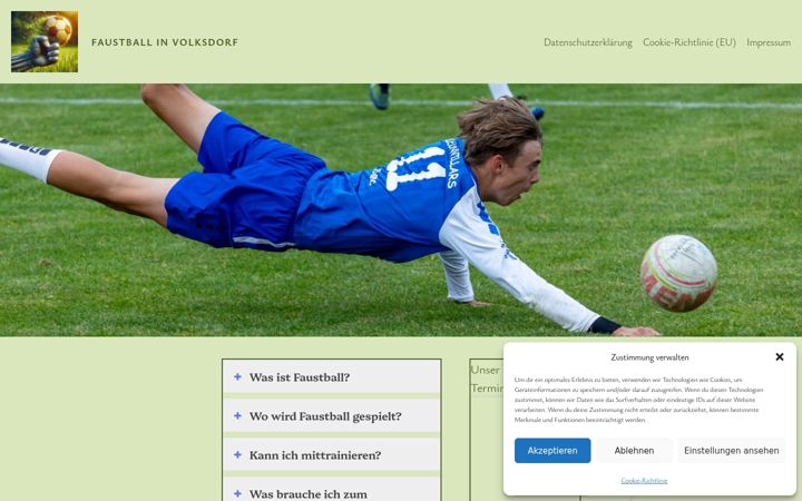 Screenshot of faustball-volksdorf.de