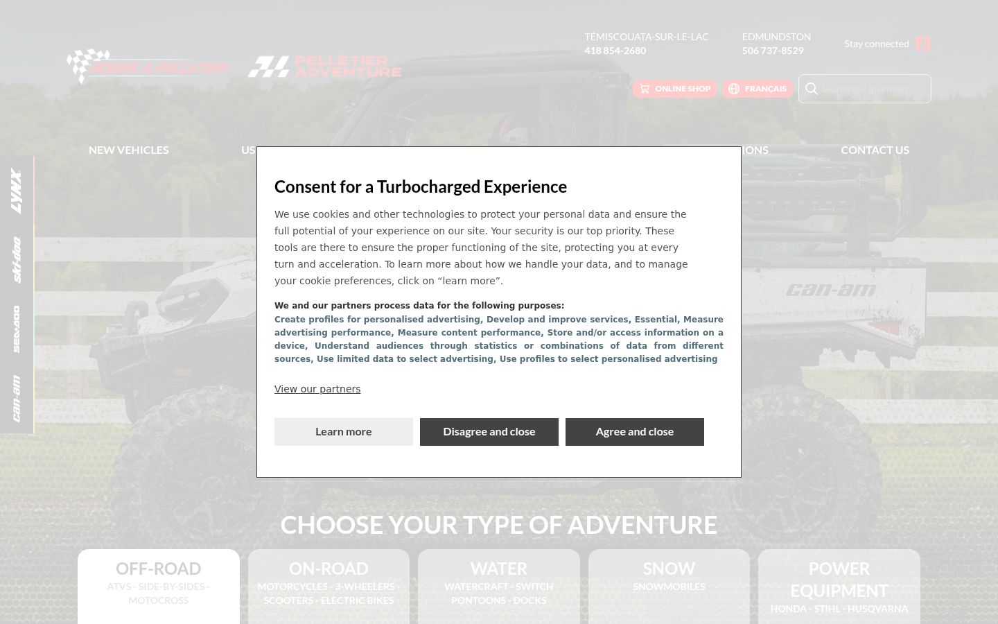 Screenshot of the consent banner shown before any interaction