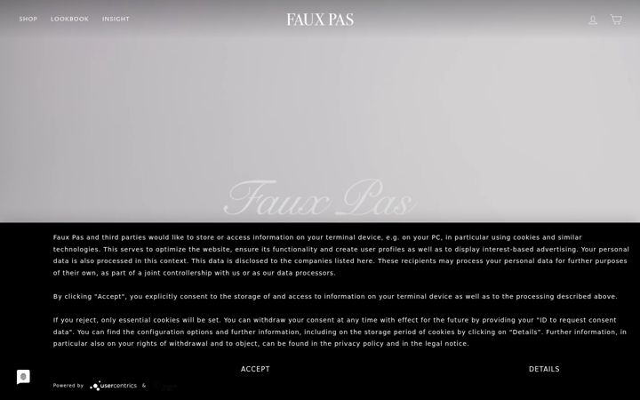 Screenshot of fauxpasclo.com