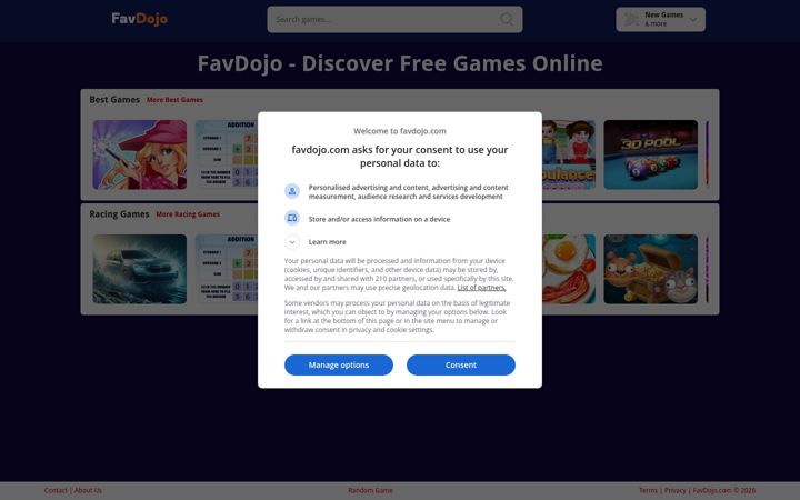 Screenshot di favdojo.com