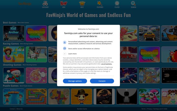 Screenshot of favninja.com