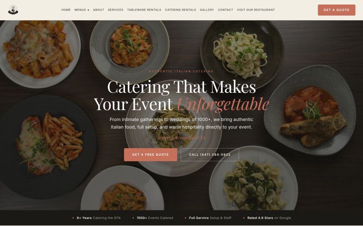Screenshot of favolosocatering.ca