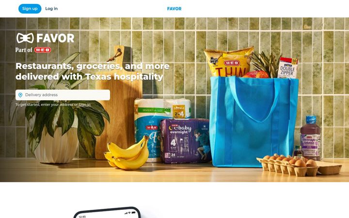 Screenshot of favordelivery.com
