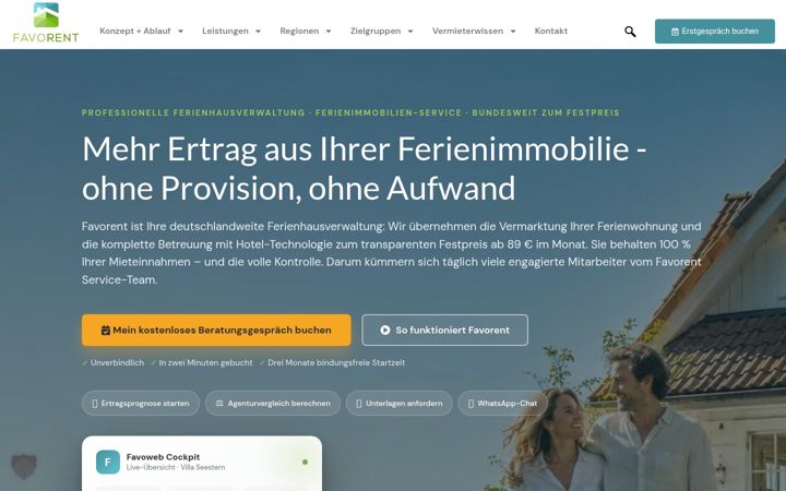 Screenshot of favorent.de