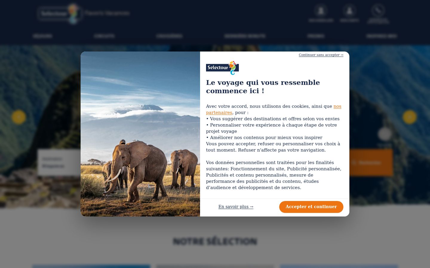 Screenshot of the consent banner shown before any interaction