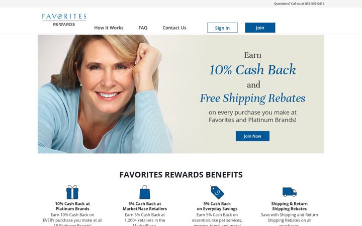 Screenshot του favoritesrewards.com